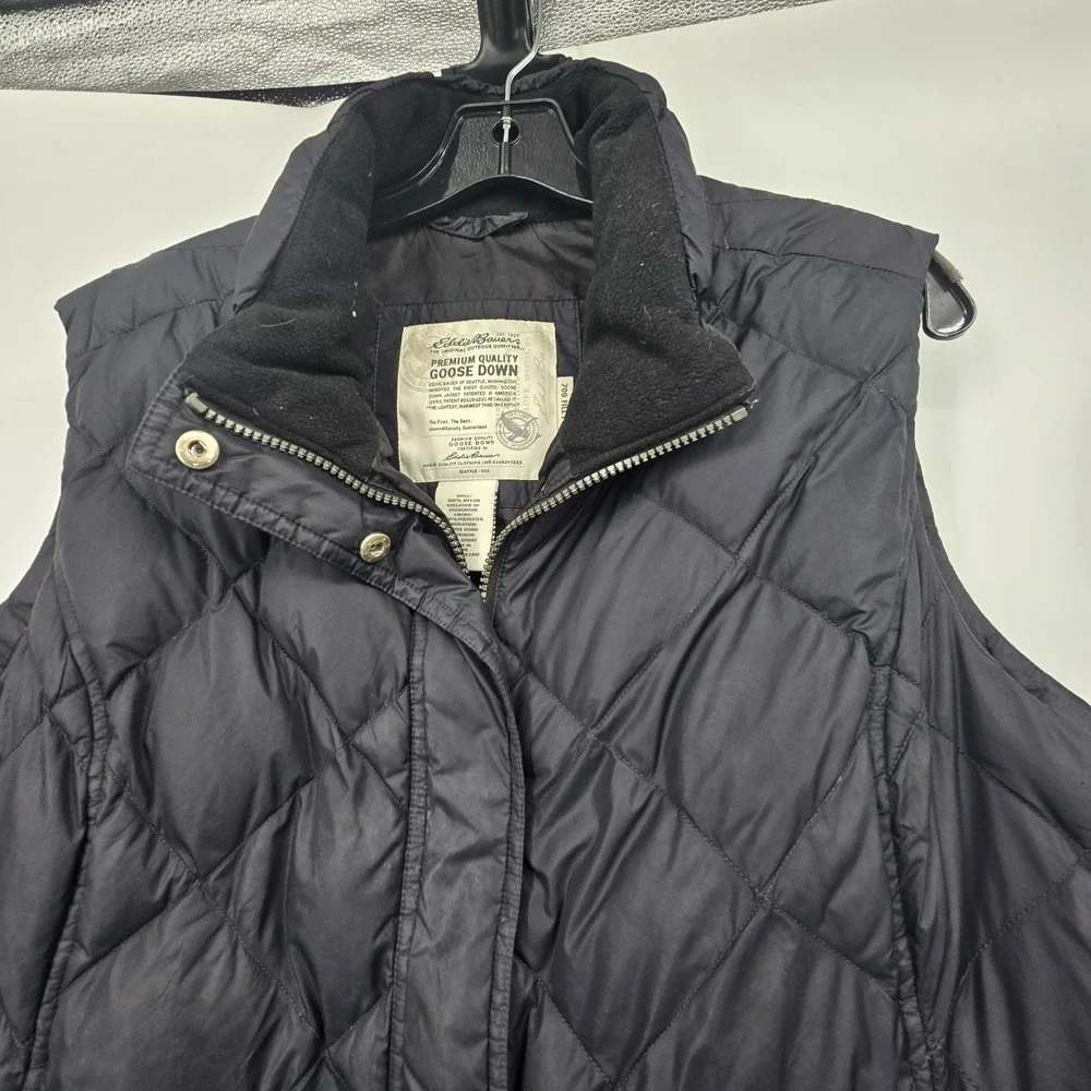 Eddie Bauer EB 700 Full Zip Quilted Down Puffer Vest Women's XXL Black Outdoor - Picture 2 of 14
